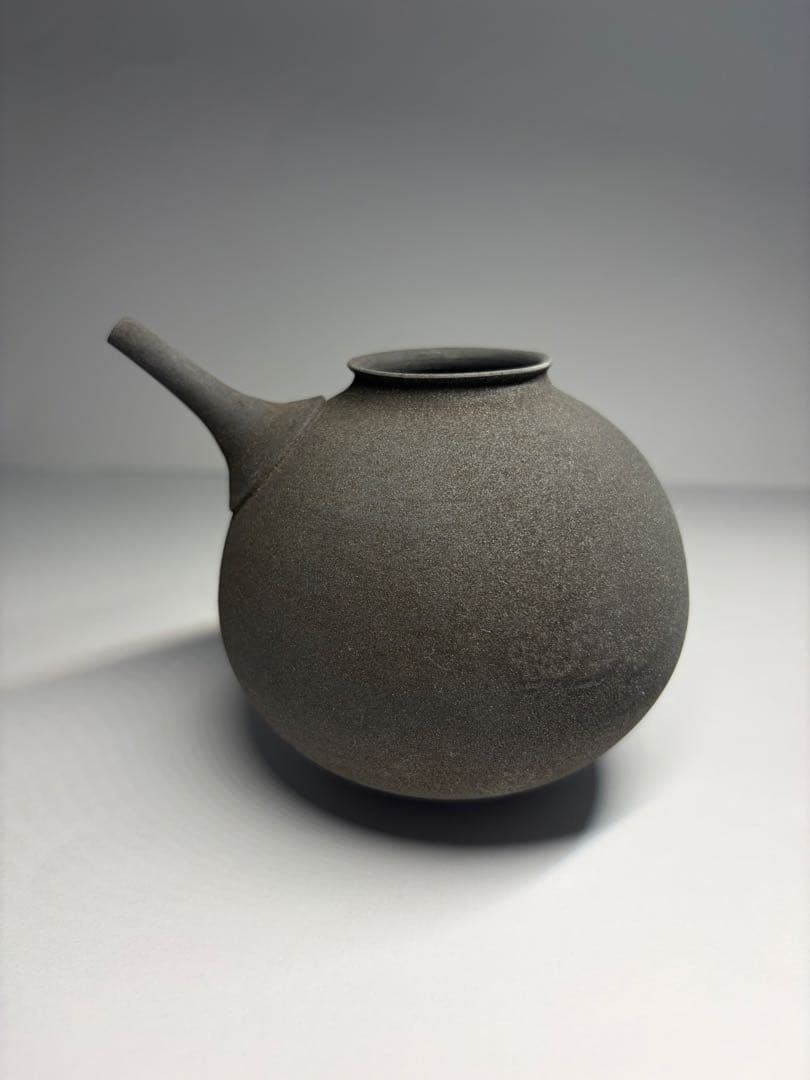 松本治幸 黑磁注器 急須 煎茶道具 茶器 茶道具 煎茶