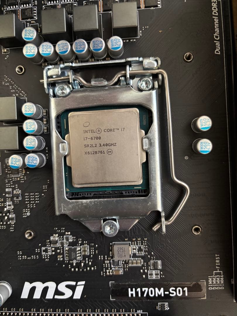 MSI H170M-S01 i7-6700 メモリ16GB ベンチ台、電源付き