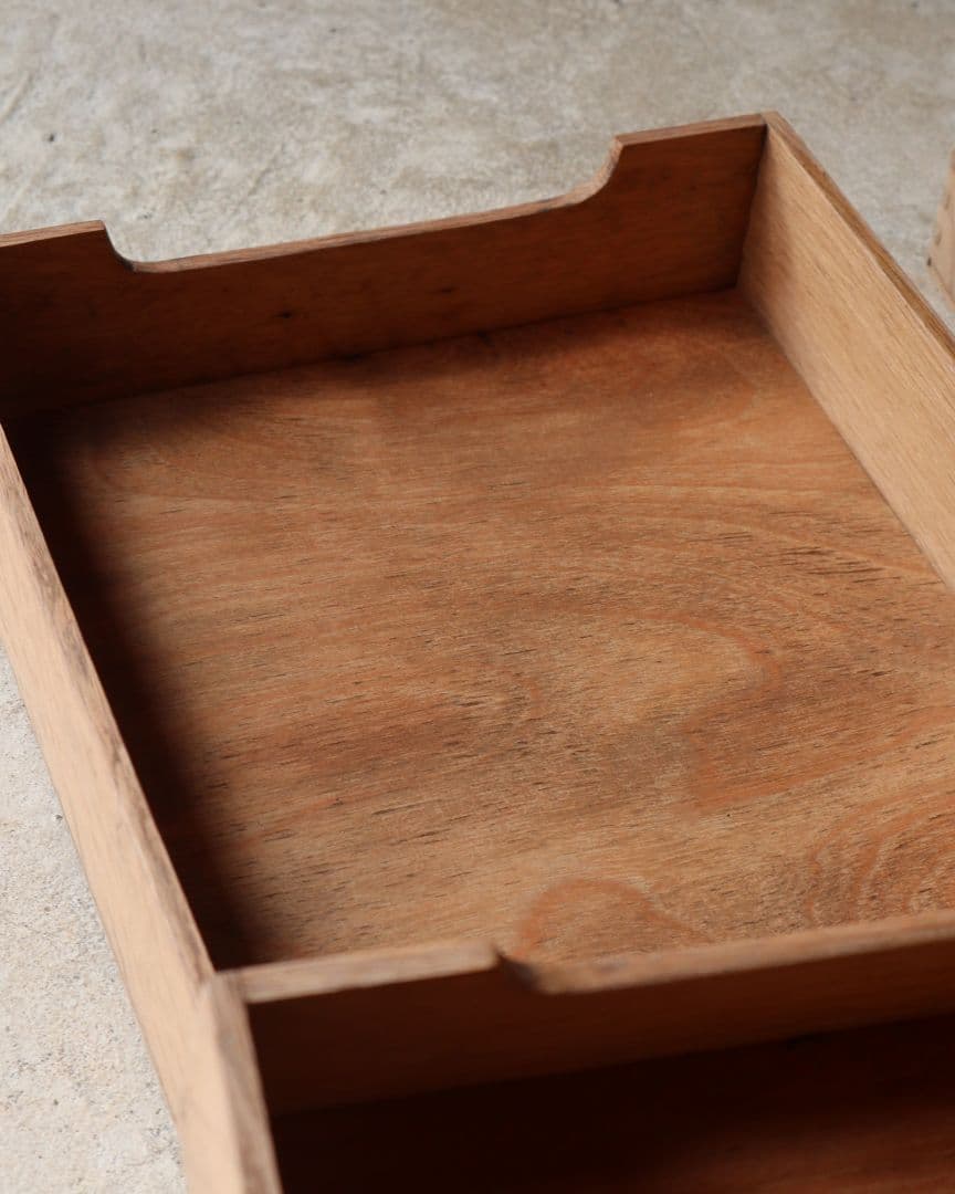 楢(ナラ)材の4杯両引き小引き出し　古道具 古家具 アンティーク レトロ カフェ